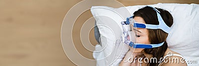 Sleep Apnea Oxygen Mask Equipment Stock Photo