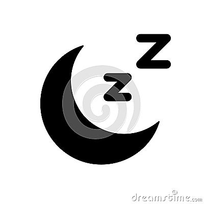 Sleep black glyph ui icon Vector Illustration