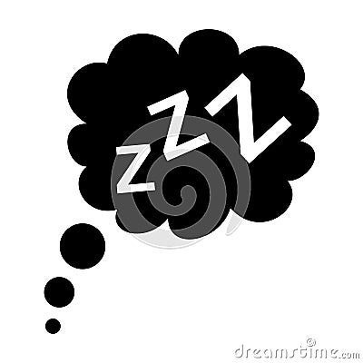 Sleep black icon Vector Illustration