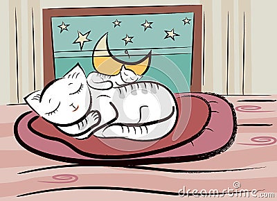 Sleep cats Vector Illustration