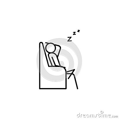 sleep on couch outline icon. Element of lazy person icon for mobile concept and web apps. Thin line icon sleep on couch can be use Stock Photo