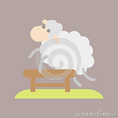 Sleep cute cartoon sheep icon vector illustration dream bedroom isolated design bedtime animal fun wool count jump Vector Illustration
