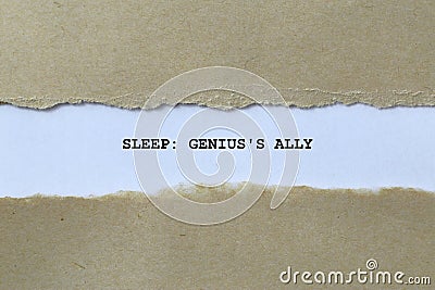 sleep genius's ally on white paper Stock Photo