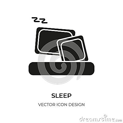 Sleep glyph icon pillow rest logo relax nap vector Vector Illustration