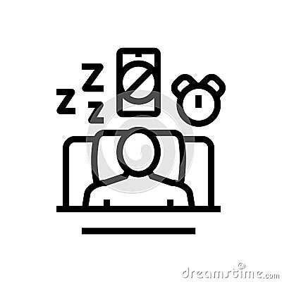 sleep hygiene mental health line icon vector illustration Cartoon Illustration