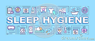 Sleep hygiene word concepts banner Vector Illustration