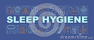 Sleep hygiene word concepts banner Vector Illustration