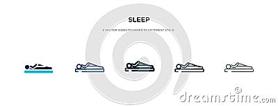 Sleep icon in different style vector illustration. two colored and black sleep vector icons designed in filled, outline, line and Vector Illustration