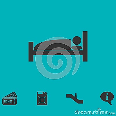 Sleep icon flat Vector Illustration