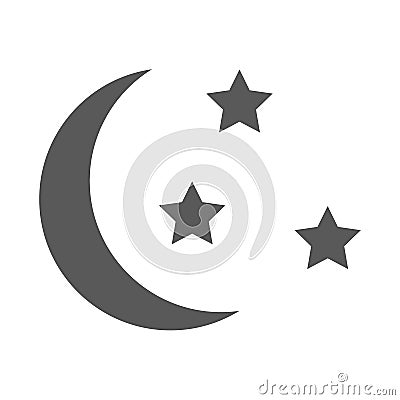 Sleep icon. Moon and stars sign. Night or bed time vector simple Vector Illustration