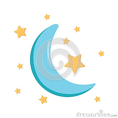 Sleep icon, night moon sleeping symbol. Sky objects pattern for Cartoon Illustration