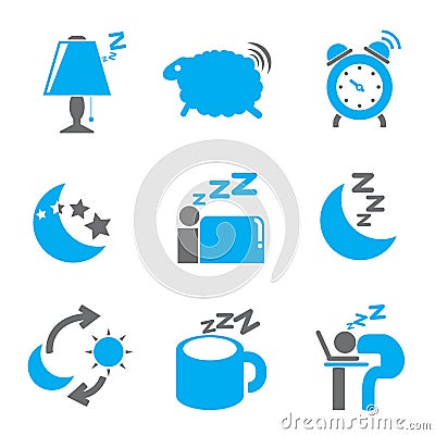 Sleep icons Stock Photo