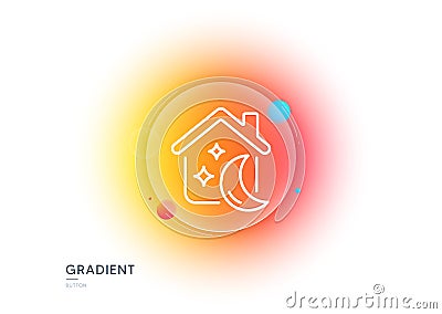 Sleep line icon. Night house sign. Gradient blur button. Vector Vector Illustration