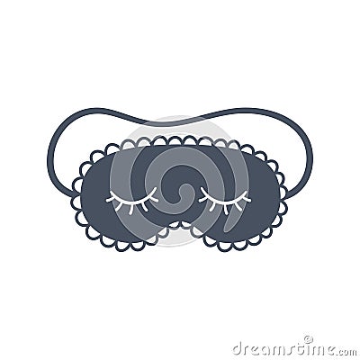 Sleep mask for eyes. Night accessory to sleep, travel and recreation. Isolated vector Vector Illustration