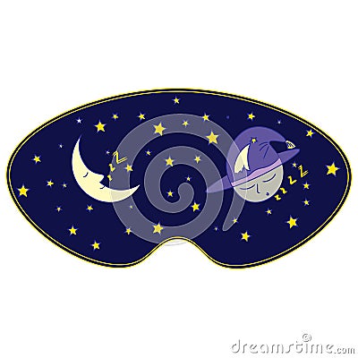 Sleep mask. Night space adventures in a dream Stock Photo