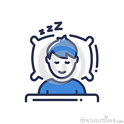 Sleep - modern vector single line icon Vector Illustration