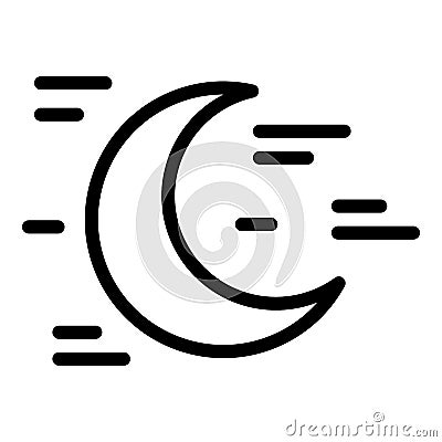 Sleep moon icon, outline style Vector Illustration