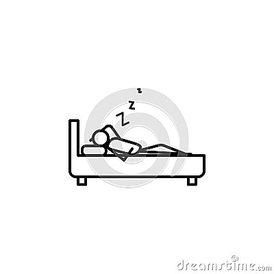 sleep outline icon. Element of lazy person icon for mobile concept and web apps. Thin line icon sleep can be used for web and mobi Stock Photo