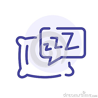 Sleep pillow line icon. Bedding, somnology sign. Vector web button Vector Illustration