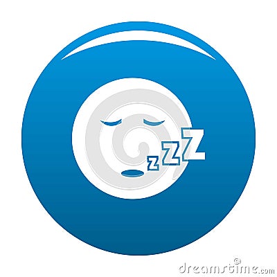 Sleep smile icon blue vector Vector Illustration