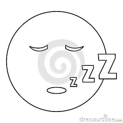 Sleep smile icon thin line Cartoon Illustration