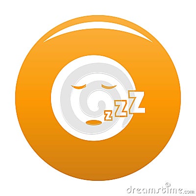 Sleep smile icon vector orange Vector Illustration