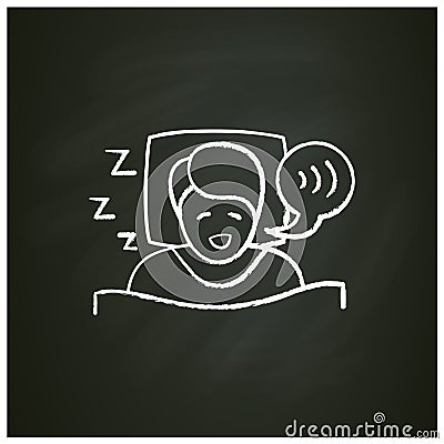 Sleep talking chalk icon Vector Illustration