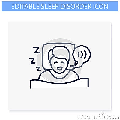 Sleep talking line icon Vector Illustration