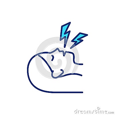 Sleep talking RGB color icon Vector Illustration