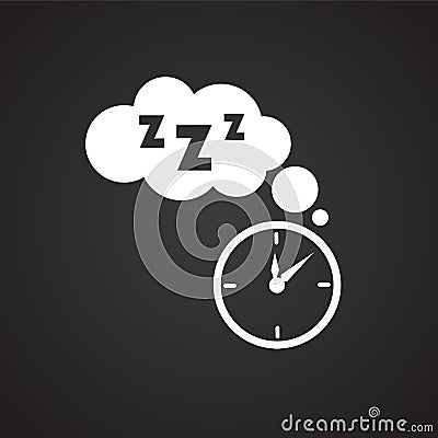 Sleep time on black background Vector Illustration