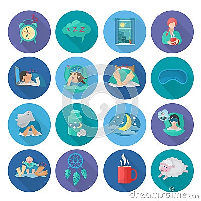 Sleep Time Icons Vector Illustration