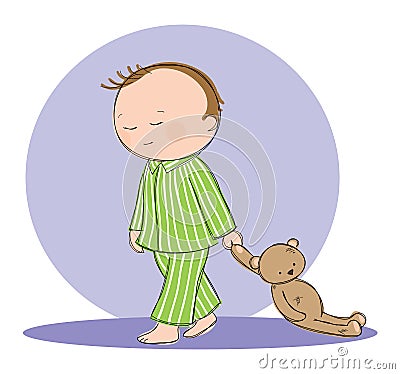 Sleep walking Vector Illustration