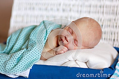 Sleeper newborn baby Â Â Â in white box Stock Photo