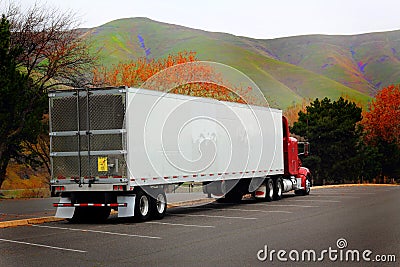 Sleeper Semi Truck Stock Photo