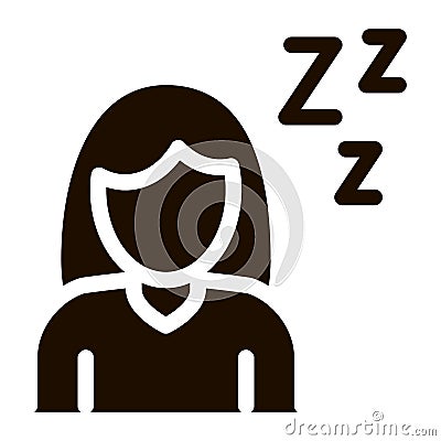 Sleepiness Symptomp Of Pregnancy Vector Sign Icon Vector Illustration