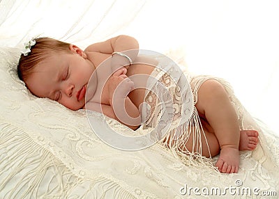 Sleeping Baby Girl Stock Photo