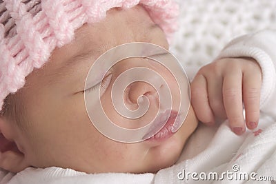 Sleeping baby girl Stock Photo