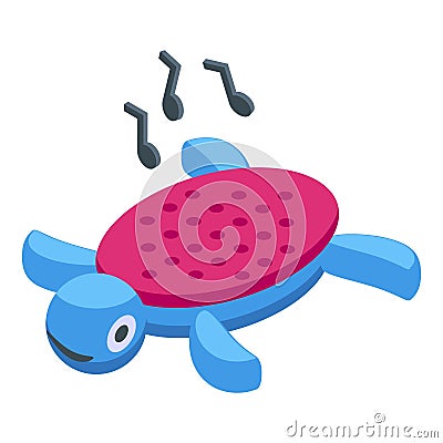 Sleeping baby turtle icon isometric vector. Child care Stock Photo