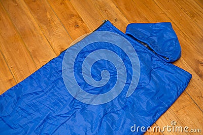 Sleeping bag for camping, Equipment Stock Photo