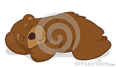 Sleeping bear Vector Illustration