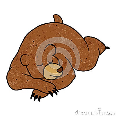 Sleeping bear cartoon.rabbit cartoon. Vector Illustration