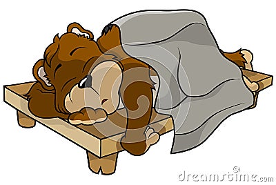 Sleeping Bear Vector Illustration