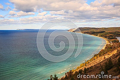 Sleeping Bear Dunes and South Manitou Island, Empire Michigan Stock Photo