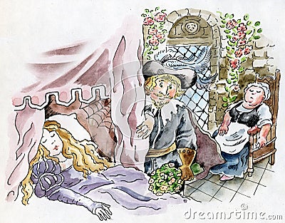 Sleeping Beauty Cartoon Illustration