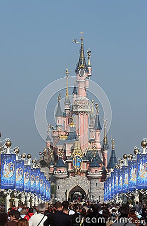 Sleeping Beauty Castle, Disneyland in Paris Editorial Stock Photo