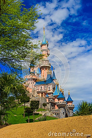 Sleeping Beauty castle at Disneyland Paris, Eurodisney Editorial. Editorial Stock Photo