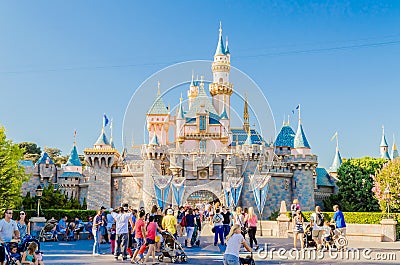 Sleeping Beauty Castle at Disneyland Park. Editorial Stock Photo