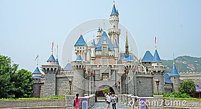 Sleeping Beauty Castle at Hong Kong Disneyland Editorial Stock Photo