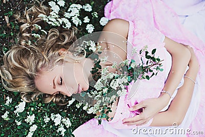 Sleeping Beauty In The Garden Stock Photo