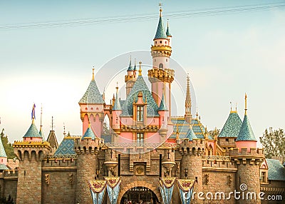 Sleeping Beauty`s Castle at Disneyland Anaheim Editorial Stock Photo